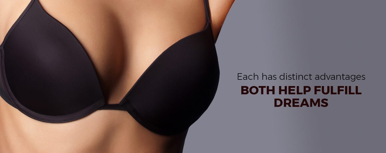 Saline vs Silicone banner by New Jersey plastic surgeon Dr. Sorokin, the breast doctor
